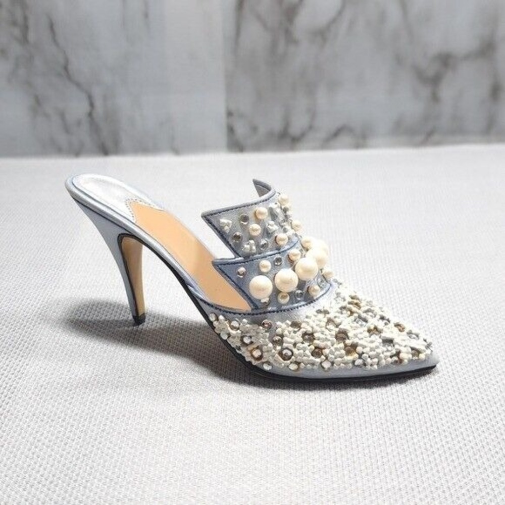 Just The Right Shoe By Raine Frosted Fantasy Mini Ceramic Blue Figurine